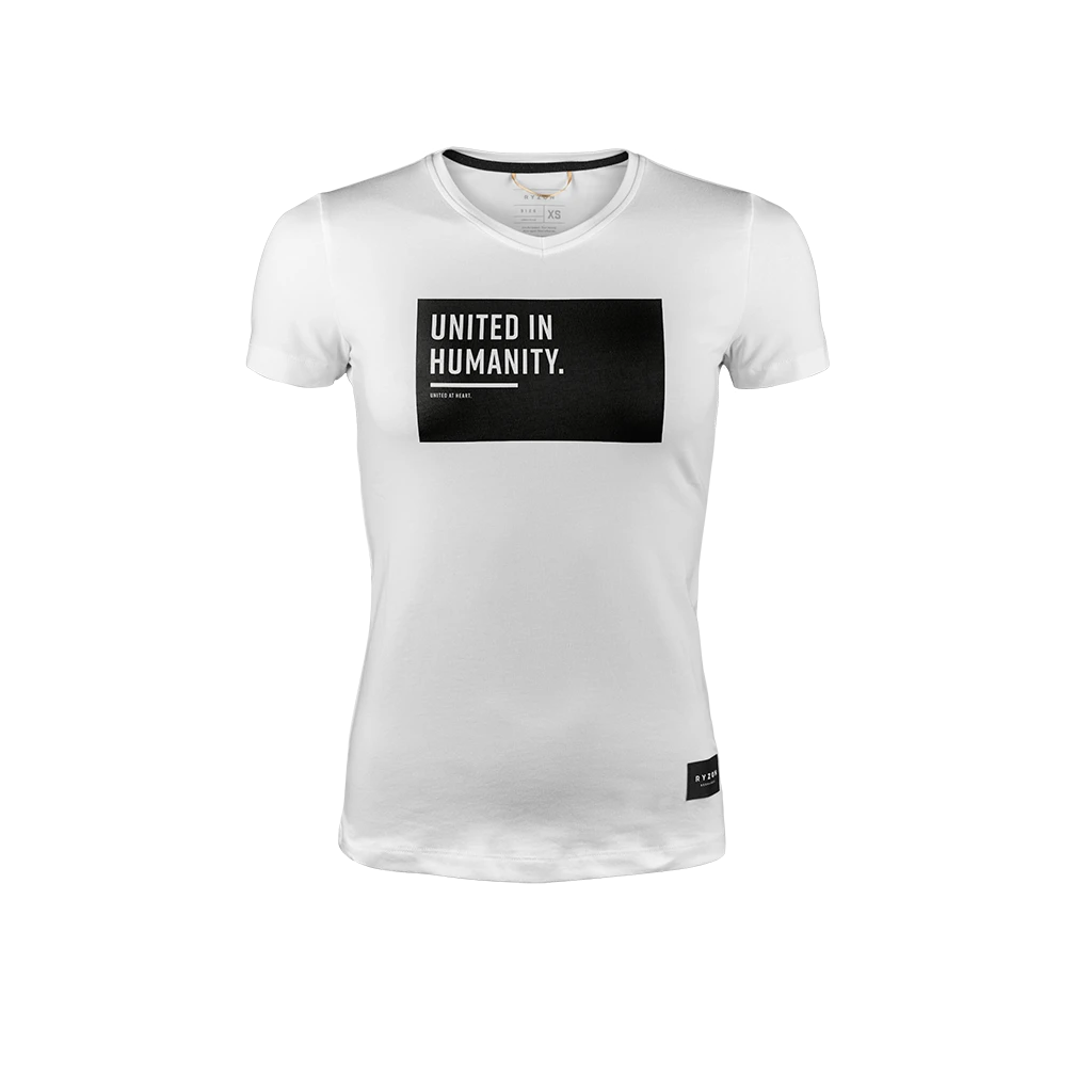 Ryzon Recharged Escape Organic Tee United In Humanity Women V-Neck 5 Ryzon Recharged Escape Organic Tee United In Humanity Women V-Neck